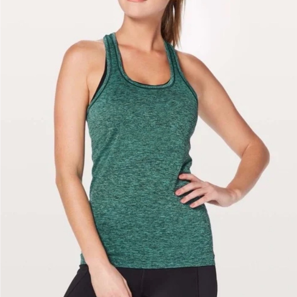 Lululemon swiftly tech  Racerback 
 Size 6 eucalyptus / black